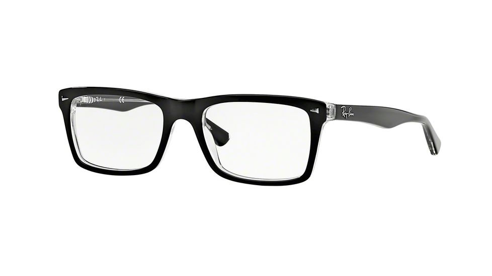 Ray-Ban RX5287 Single Vision Prescription Eyeglasses 2034-54 - Top Black On Transparent Frame