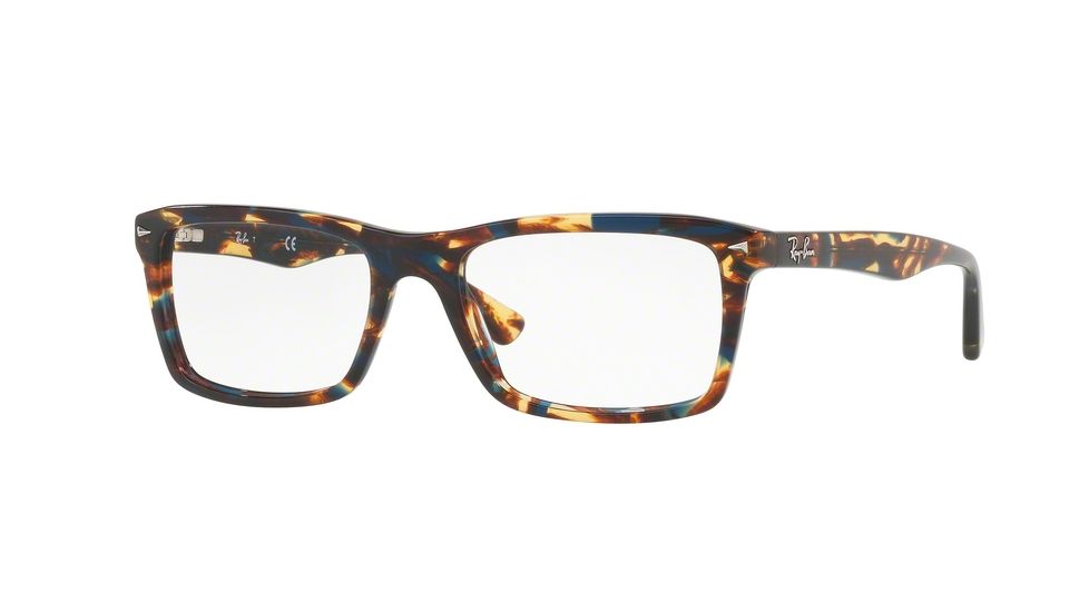 Ray-Ban RX5287 Single Vision Prescription Eyeglasses 5711-54 - Spotted Blue/brown/yellow Frame