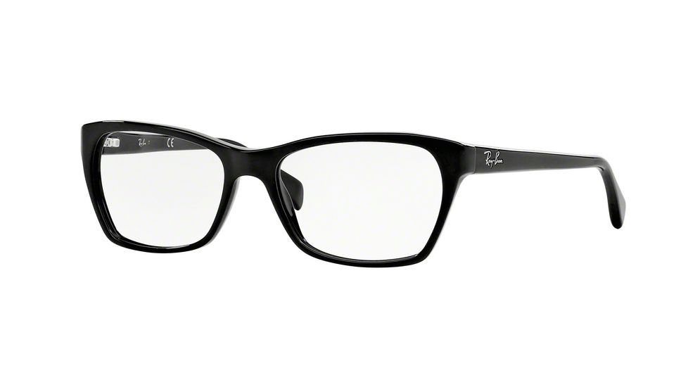 Ray-Ban RX5298 Single Vision Prescription Eyeglasses 2000-55 - Shiny Black Frame, Demo Lens Lenses