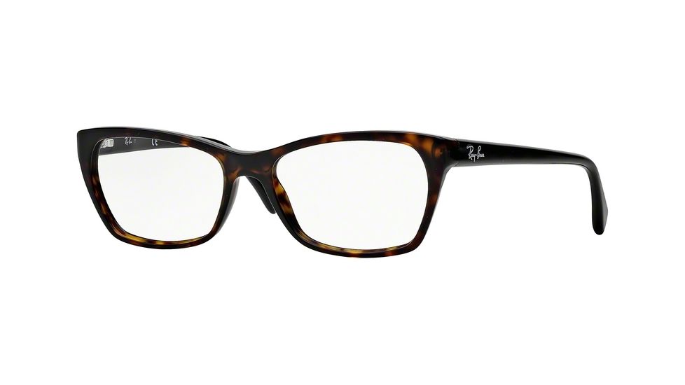 Ray-Ban RX5298 Single Vision Prescription Eyeglasses 2012-53 - Dark Havana Frame, Demo Lens Lenses