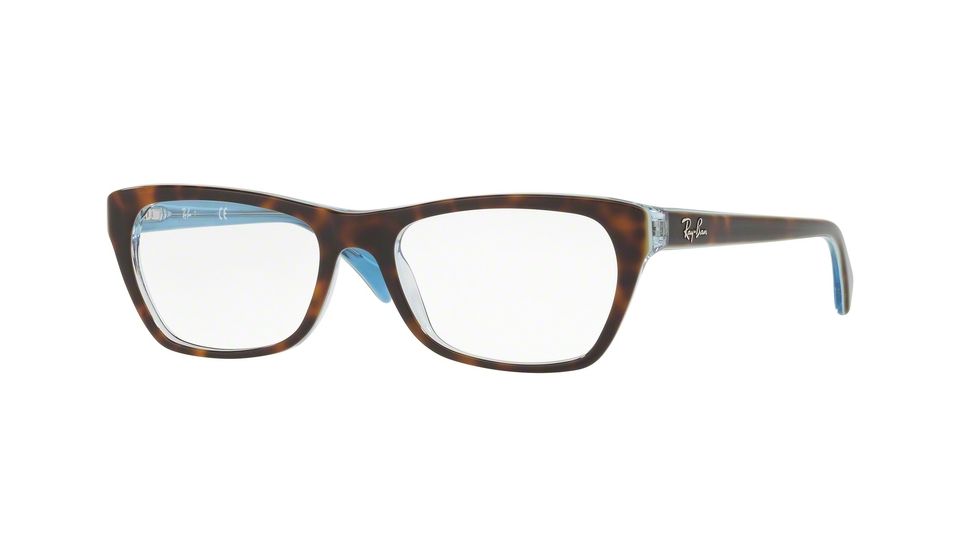 Ray-Ban RX5298 Single Vision Prescription Eyeglasses 5023-51 - Top Havana On Havana Blue Frame