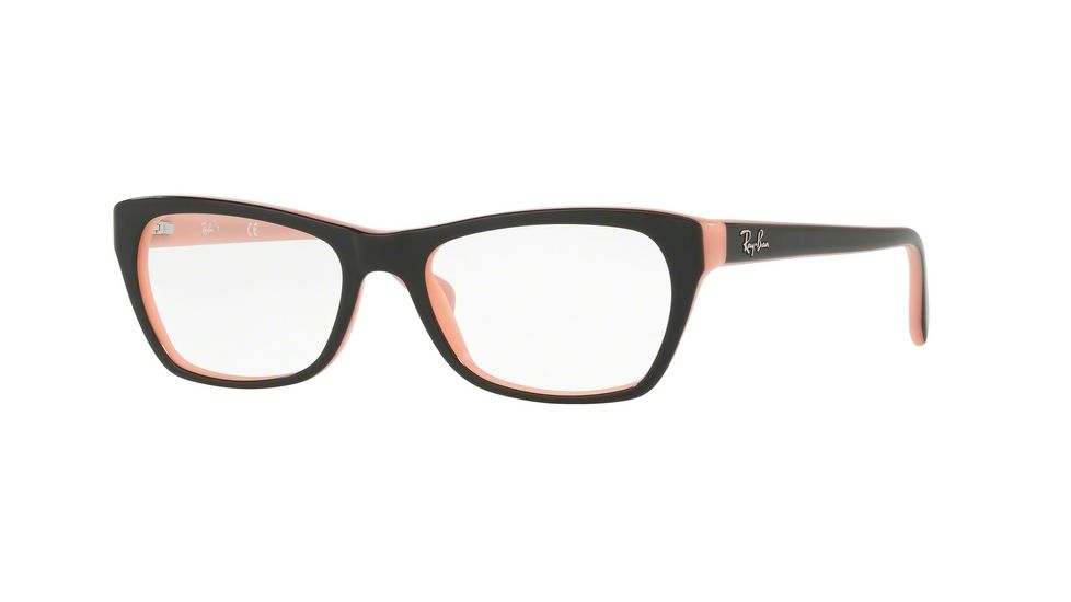 Ray-Ban RX5298 Single Vision Prescription Eyeglasses 5024-51 - Top Black On Pink Frame