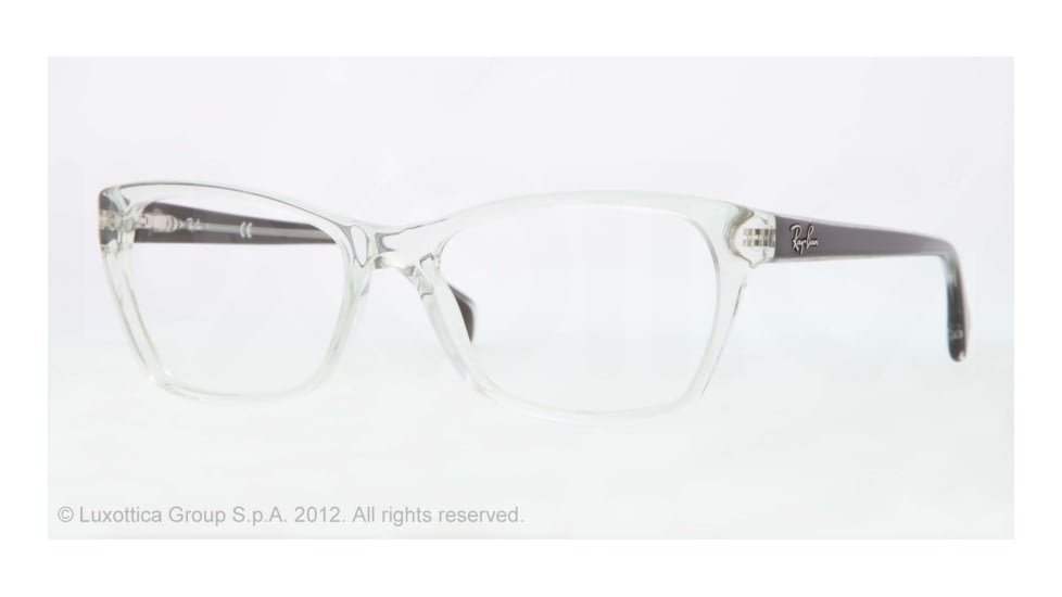 Ray-Ban RX5298 Single Vision Prescription Eyeglasses 5231-53 - Trasparent Green Frame, Demo Lens Lenses