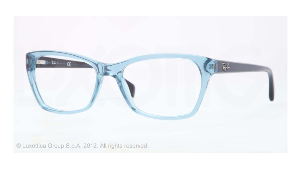 Ray-Ban RX5298 Single Vision Prescription Eyeglasses 5235-55 - Trasparent Blue Frame, Demo Lens Lenses