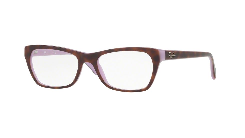 Ray-Ban RX5298 Single Vision Prescription Eyeglasses 5240-53 - Top Havana On Violet Frame