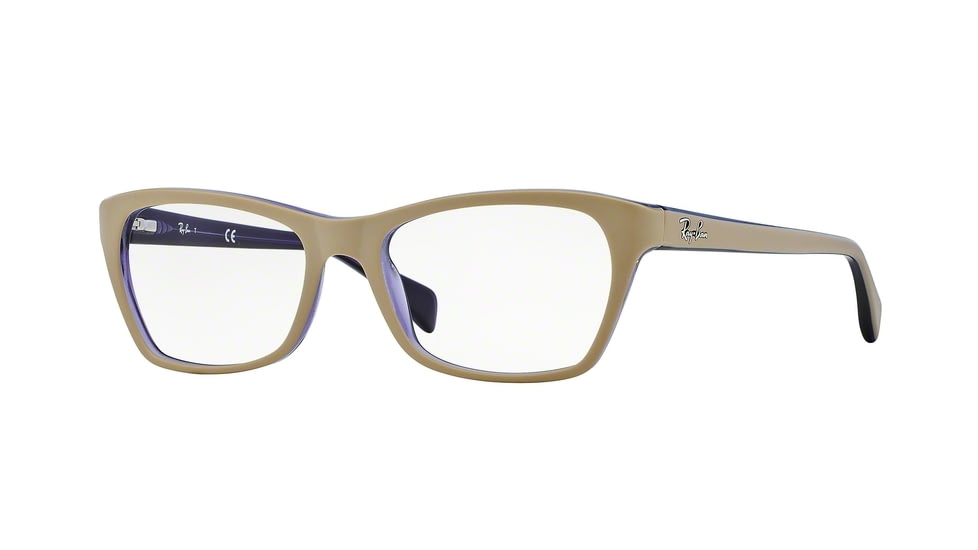 Ray-Ban RX5298 Single Vision Prescription Eyeglasses 5387-55 - Top Matte Beige On Trasp Viole Frame