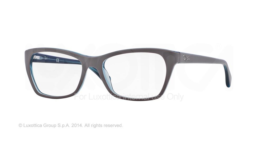Ray-Ban RX5298 Single Vision Prescription Eyeglasses 5389-53 - Top Matte Grey On Trasp Oil Frame