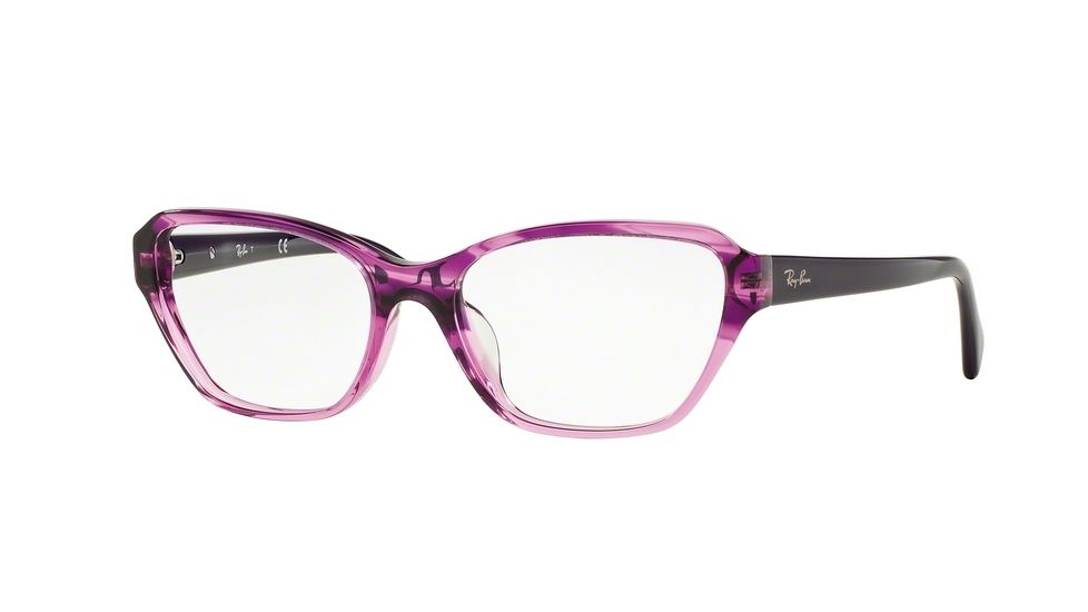 Ray-Ban RX5341F Progressive Prescription Eyeglasses 5570-55 - Striped Gradient Violet Frame