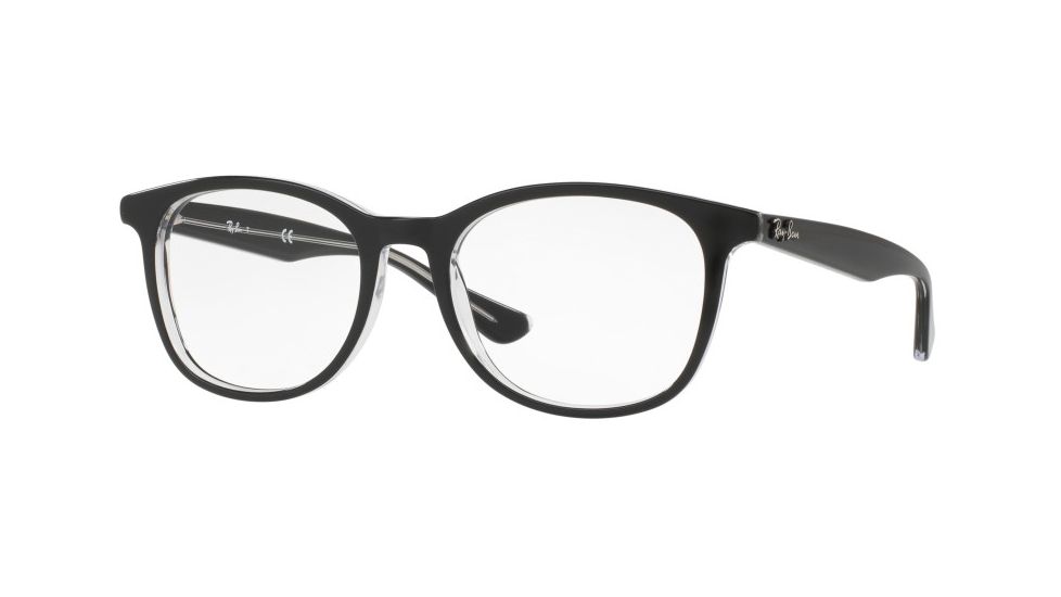Ray-Ban RX5356 Single Vision Prescription Eyeglasses 2034-52 - Top Black On Transparent Frame