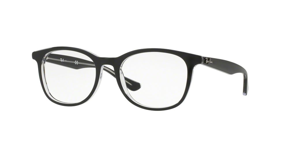 Ray-Ban RX5356 Single Vision Prescription Eyeglasses 2034-54 - Top Black On Transparent Frame