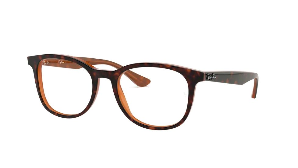 Ray-Ban RX5356 Single Vision Prescription Eyeglasses, 54mm, Tortoise/Light Brown, RX5356-5713-54-SV