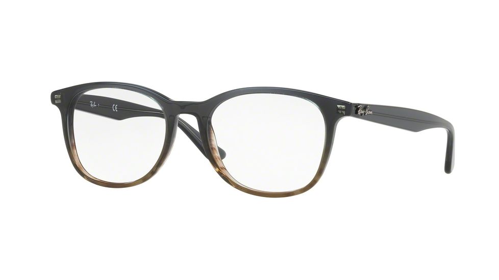 Ray-Ban RX5356 Single Vision Prescription Eyeglasses 5766-54 - Gradient Grey On Stripped Grey Frame