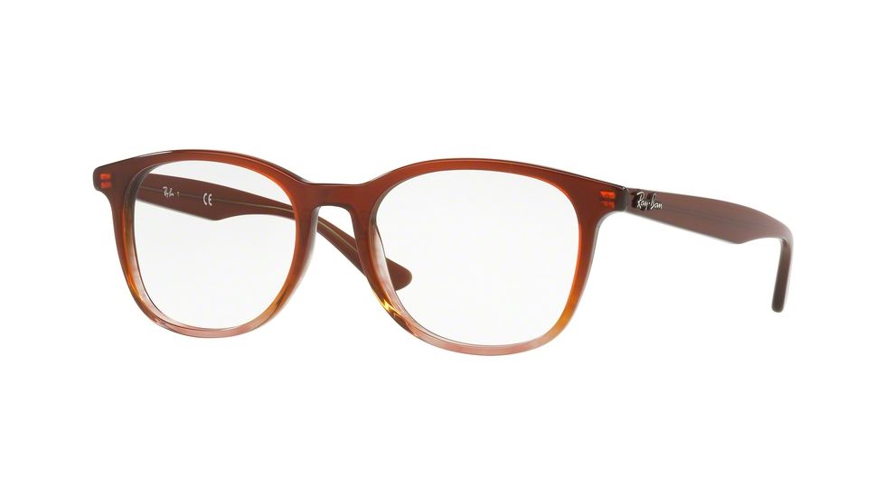 Ray-Ban RX5356 Single Vision Prescription Eyeglasses 5767-54 - Brown On Stripped Brown Frame