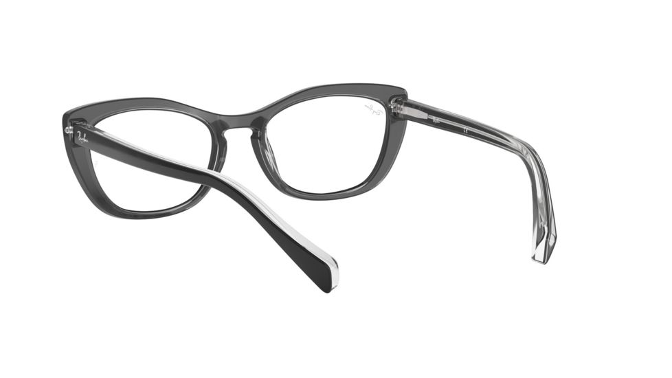 Ray-Ban RX5366 Prescription Eyeglasses, 52mm, Top Black On Transparent, RX5366-2034-52-SV