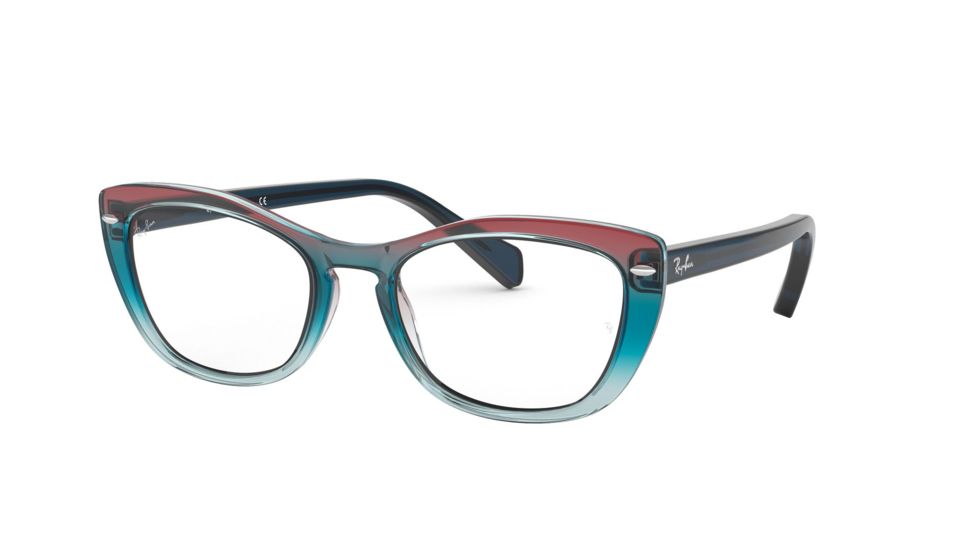 Ray-Ban RX5366 Prescription Eyeglasses, 52mm, Tri Grad Blue/Red/Azure, RX5366-5834-52-SV
