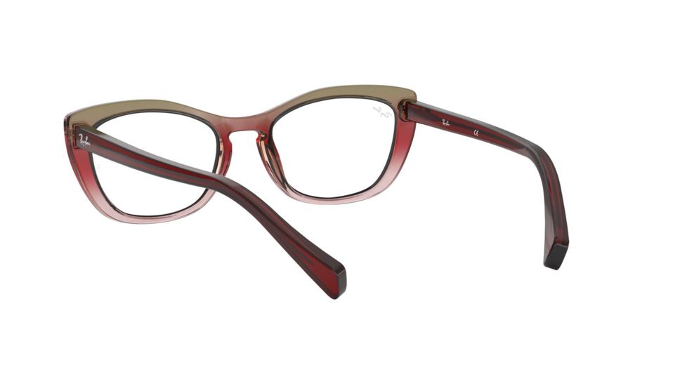 Ray-Ban RX5366 Prescription Eyeglasses, 52mm, Tri Gradient Bordeaux/Grey/Pink, RX5366-5835-52-SV