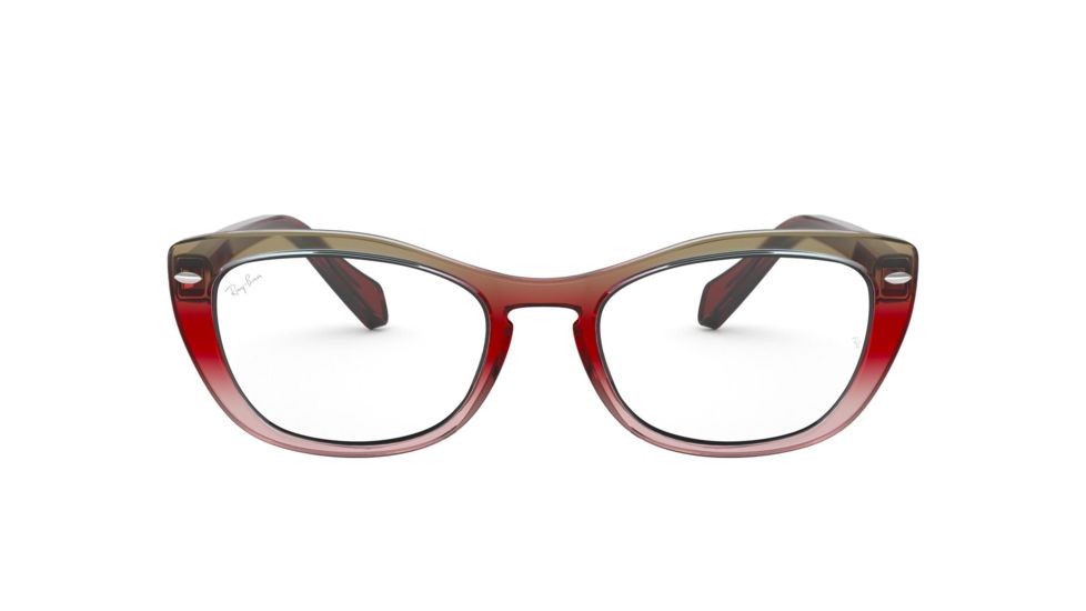 Ray-Ban RX5366 Prescription Eyeglasses, 52mm, Tri Gradient Bordeaux/Grey/Pink, RX5366-5835-52-SV