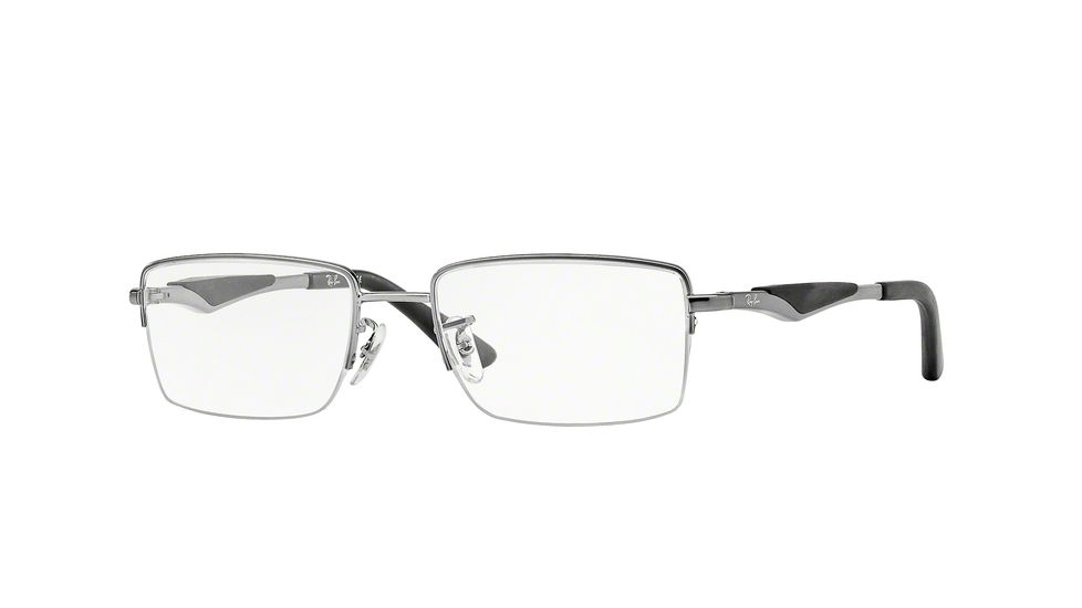 Ray-Ban RX6285 Bifocal Prescription Eyeglasses 2502-51 - Gunmetal Frame, Gray-Green Lenses