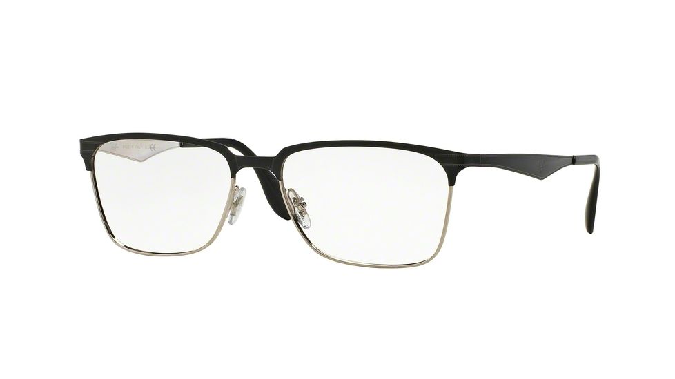 Ray-Ban RX6344 Bifocal Prescription Eyeglasses 2861-54 - Top Black On Silver Frame