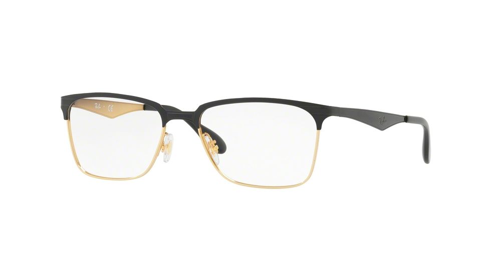 Ray-Ban RX6344 Bifocal Prescription Eyeglasses 2890-54 - Gold/top Shiny Black Frame