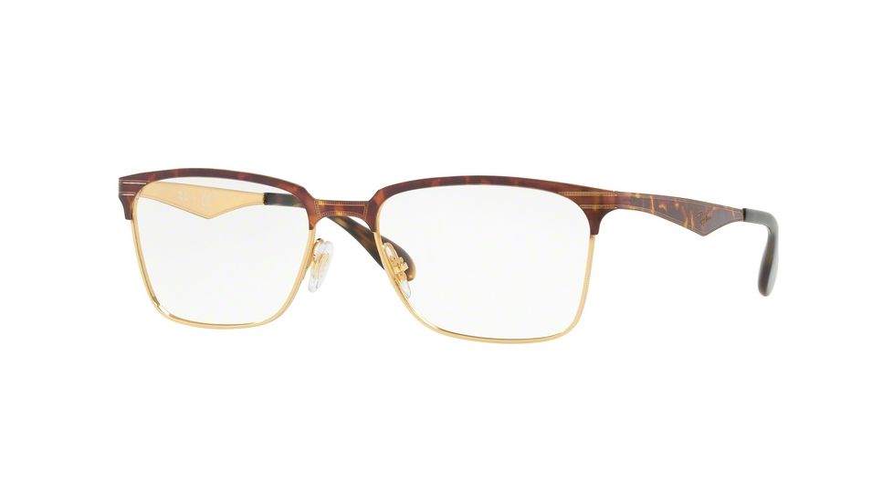 Ray-Ban RX6344 Bifocal Prescription Eyeglasses 2917-54 - Gold Havana Frame