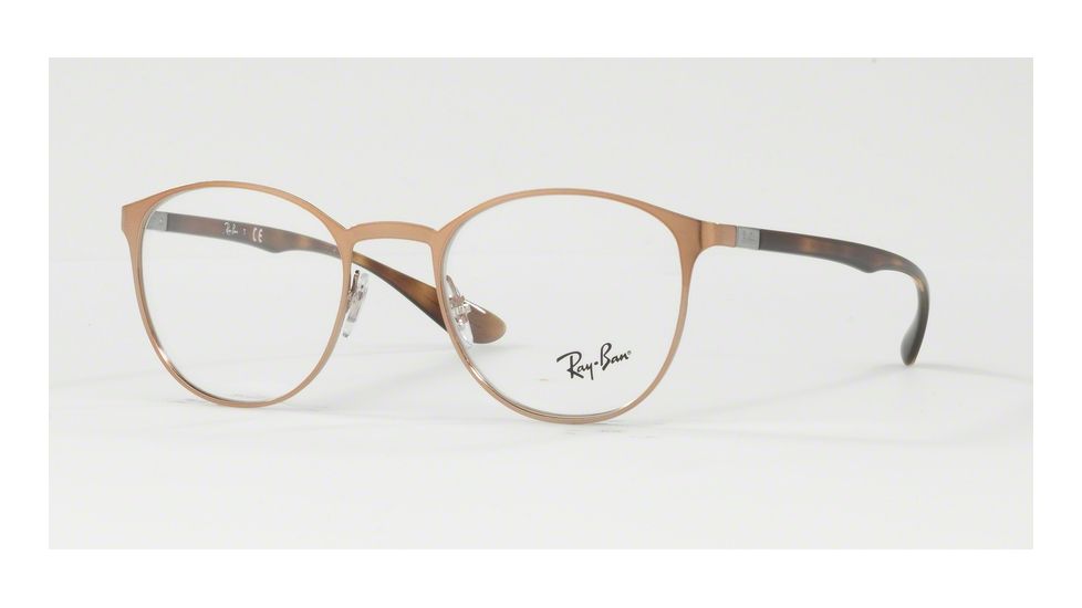 Ray-Ban RX6355 Single Vision Prescription Eyeglasses 2732-50 - Brushed Light Brown Frame