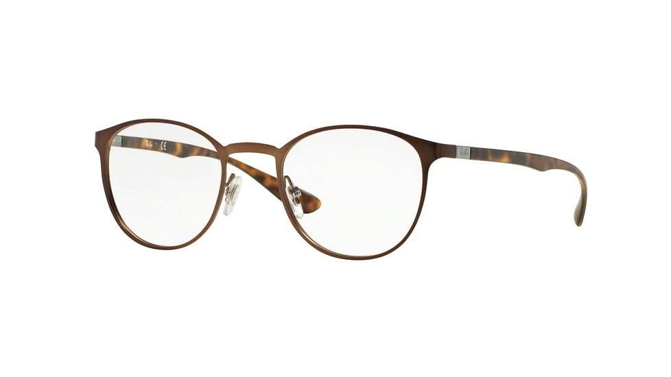 Ray-Ban RX6355 Single Vision Prescription Eyeglasses 2758-50 - Dark Matte Brown Frame