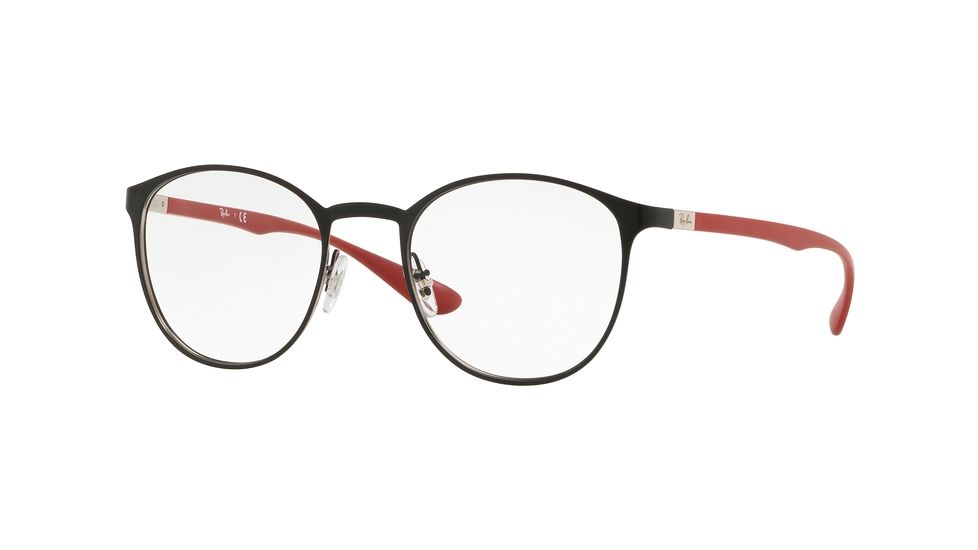 Ray-Ban RX6355 Single Vision Prescription Eyeglasses, 50mm, Silver On Top Matte Black, RX6355-2997-50-SV