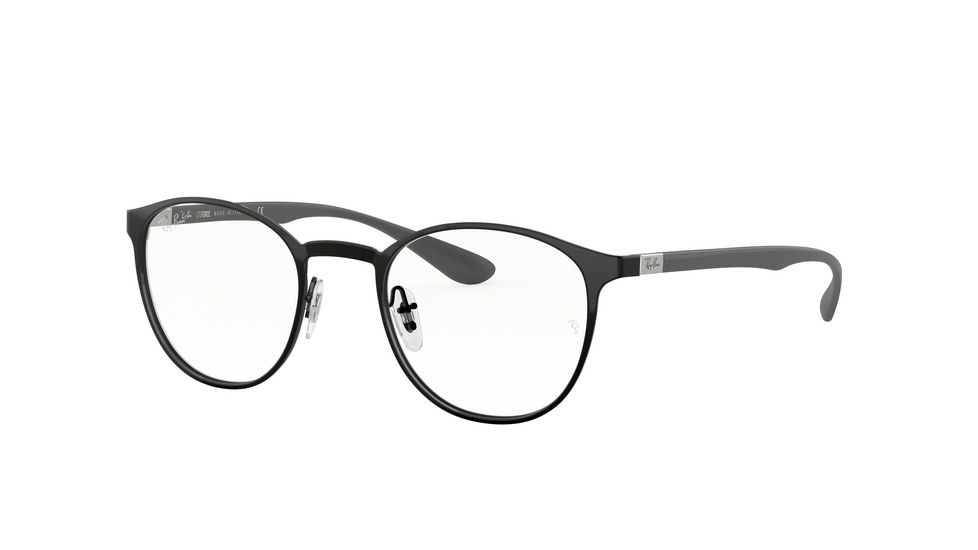 Ray-Ban RX6355 Single Vision Prescription Eyeglasses, 50mm, Black, RX6355-3057-50-SV