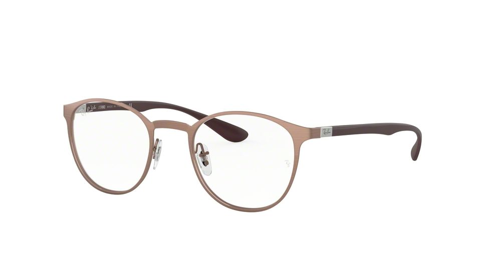 Ray-Ban RX6355 Single Vision Prescription Eyeglasses, 50mm, Brusched Copper, RX6355-3058-50-SV