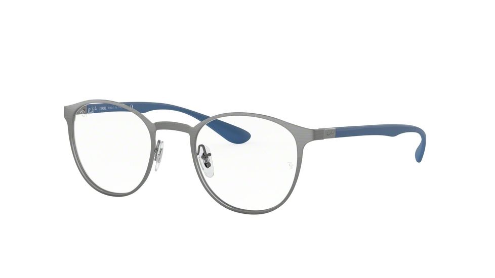Ray-Ban RX6355 Single Vision Prescription Eyeglasses, 47mm, Brusched Gunmetal, RX6355-3059-47-SV