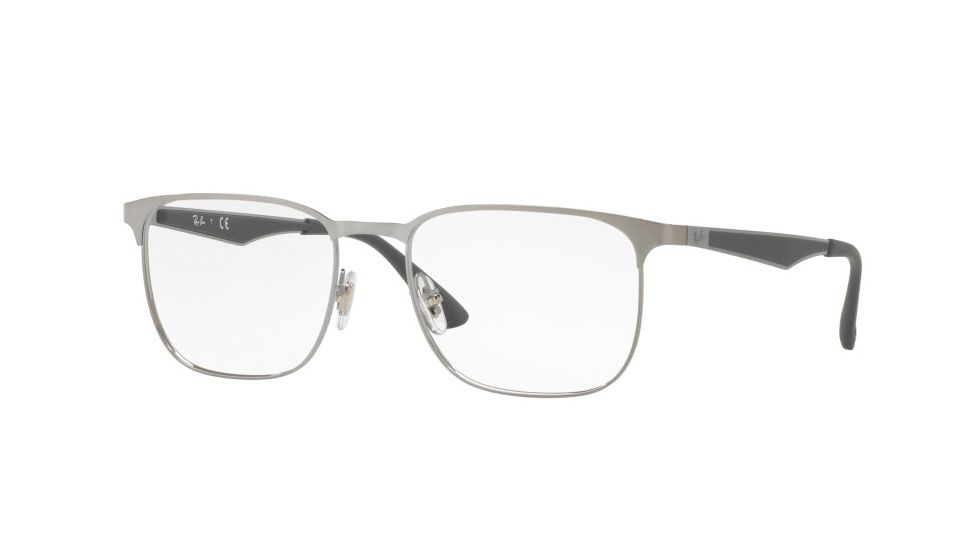 Ray-Ban RX6363 Single Vision Prescription Eyeglasses 2553-54 - Gunmetal Top On Brushed Gunmet Frame
