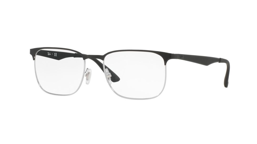 Ray-Ban RX6363 Single Vision Prescription Eyeglasses 2861-52 - Silver Top On Black Frame