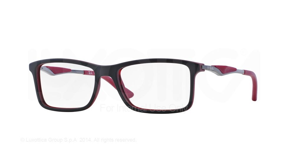 Ray-Ban RX7023 Eyeglass Frames 5259-53 - Top Black On Matte Bordeaux Frame