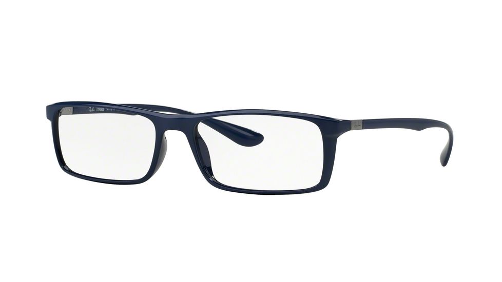 Ray-Ban RX7035 Single Vision Prescription Eyeglasses 5431-54 - Shiny Dark Blue Frame