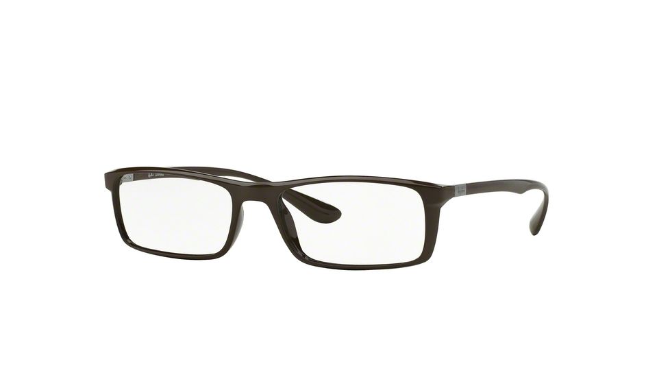 Ray-Ban RX7035 Single Vision Prescription Eyeglasses 5434-54 - Shiny Dark Brown Frame