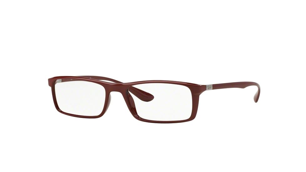 Ray-Ban RX7035 Single Vision Prescription Eyeglasses 5435-54 - Shiny Amatanth Frame