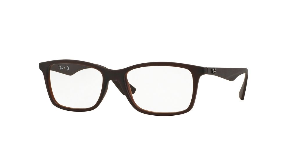 Ray-Ban RX7047 Eyeglass Frames 5451-56 - Matte Trasp Brown Frame