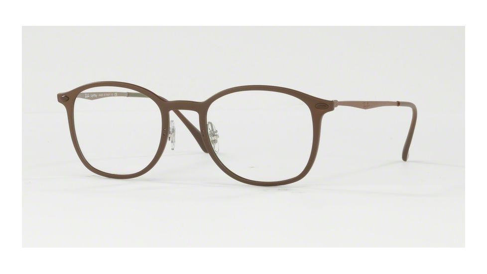 Ray-Ban RX7051 Single Vision Prescription Eyeglasses 5688-47 - Matte Brown Frame