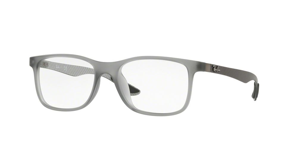 Ray-Ban RX8903F Single Vision Prescription Eyeglasses 5244-55 - Matte Trasparent Grey Frame