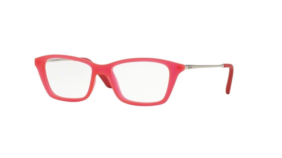 Ray-Ban RY1540 Progressive Prescription Eyeglasses 3621-46 - Fuxia Fluo Trasparent Rubber Frame