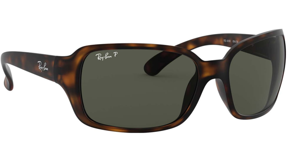 Ray-Ban Sunglasses RB4068 894/58-60 - Matte Havana Frame, Polar Green Lenses