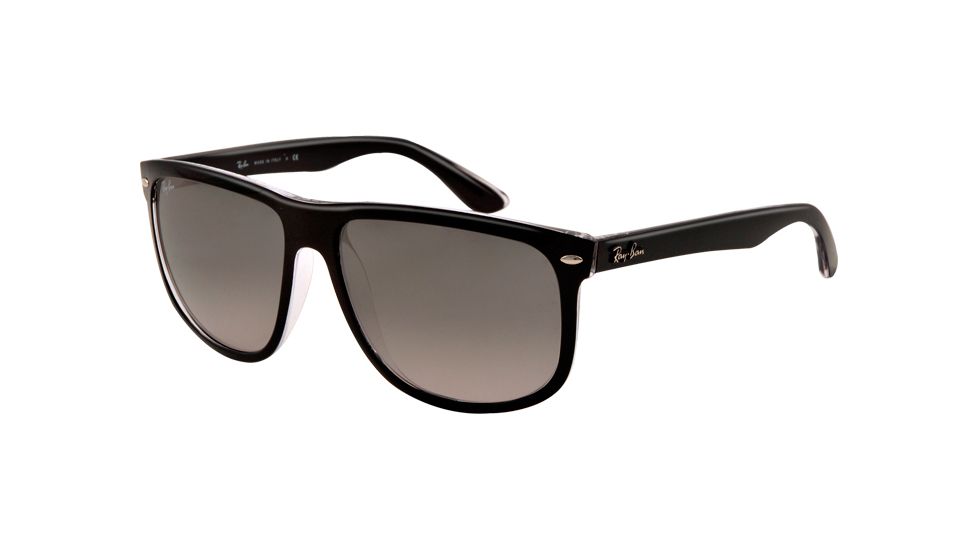 Ray-Ban Sunglasses RB4147 603971-60 - Top Black On Trasparent Frame, grey gradient azure Lenses