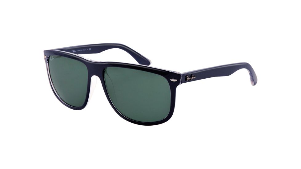 Ray-Ban Sunglasses RB4147 6040-56 - Top Blu On Trasparent Frame, Green Lenses