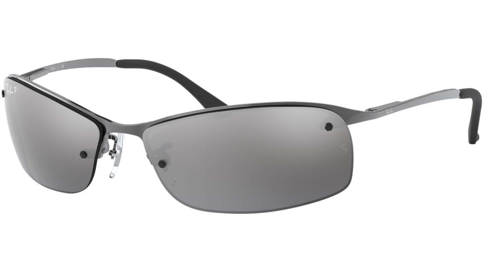 Ray-Ban Top Bar Sunglasses RB3183 004-82-6315 - Gunmetal Frame / Polarized Gray Mirror Silver Grad. Lenses