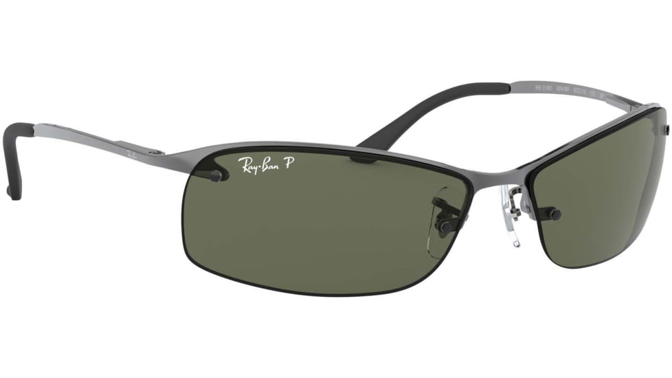 Ray-Ban Top Bar Sunglasses RB3183 004-9A-6315 - Gunmetal Frame / Polarized Green Lenses