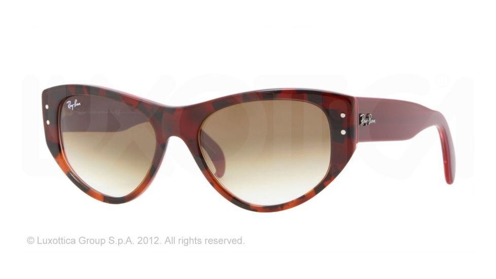 Ray-Ban VAGABOND RB4152 Progressive Prescription Sunglasses RB4152-106751-53 - Lens Diameter 53 mm, Lens Diameter 53 mm, Frame Color Top Red Gr.havana On Pink