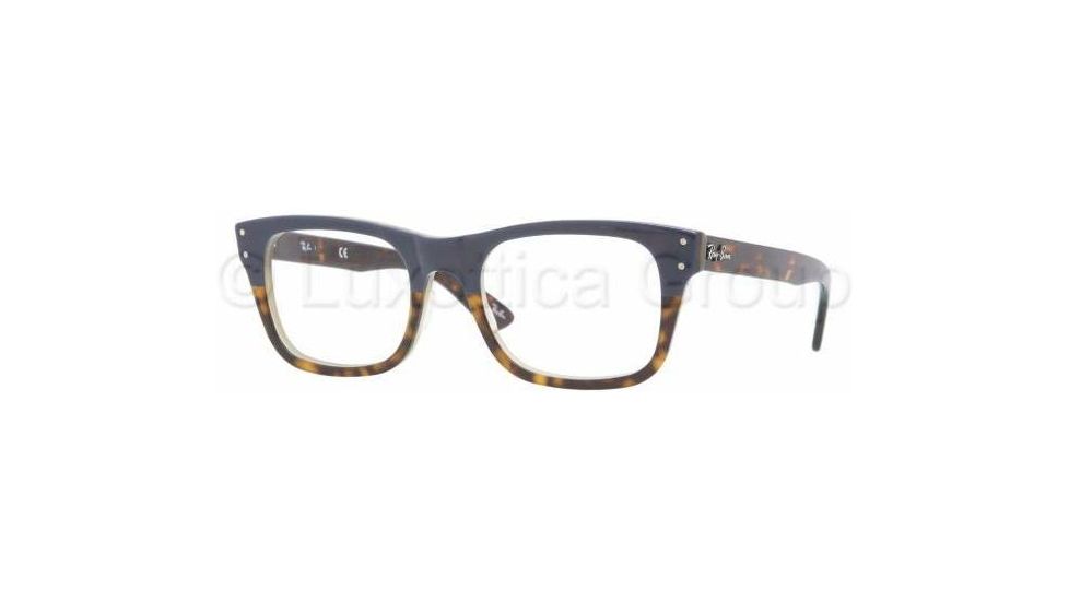 Ray-Ban RX5227 Progressive Prescription Eyeglasses 5029-5220 - Blue Grad Havana/Yel G 