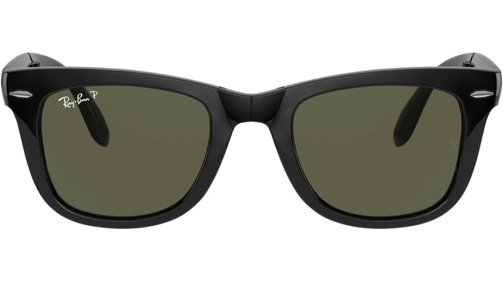 Ray-Ban Wayfarer Folding Sunglasses RB4105 601-58-5022 - Black Frame, Crystal Green Polar 50 mm Lenses