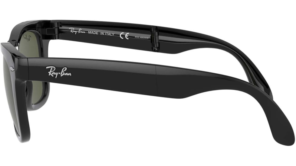 Ray-Ban Wayfarer Folding Sunglasses RB4105 601-58-5022 - Black Frame, Crystal Green Polar 50 mm Lenses